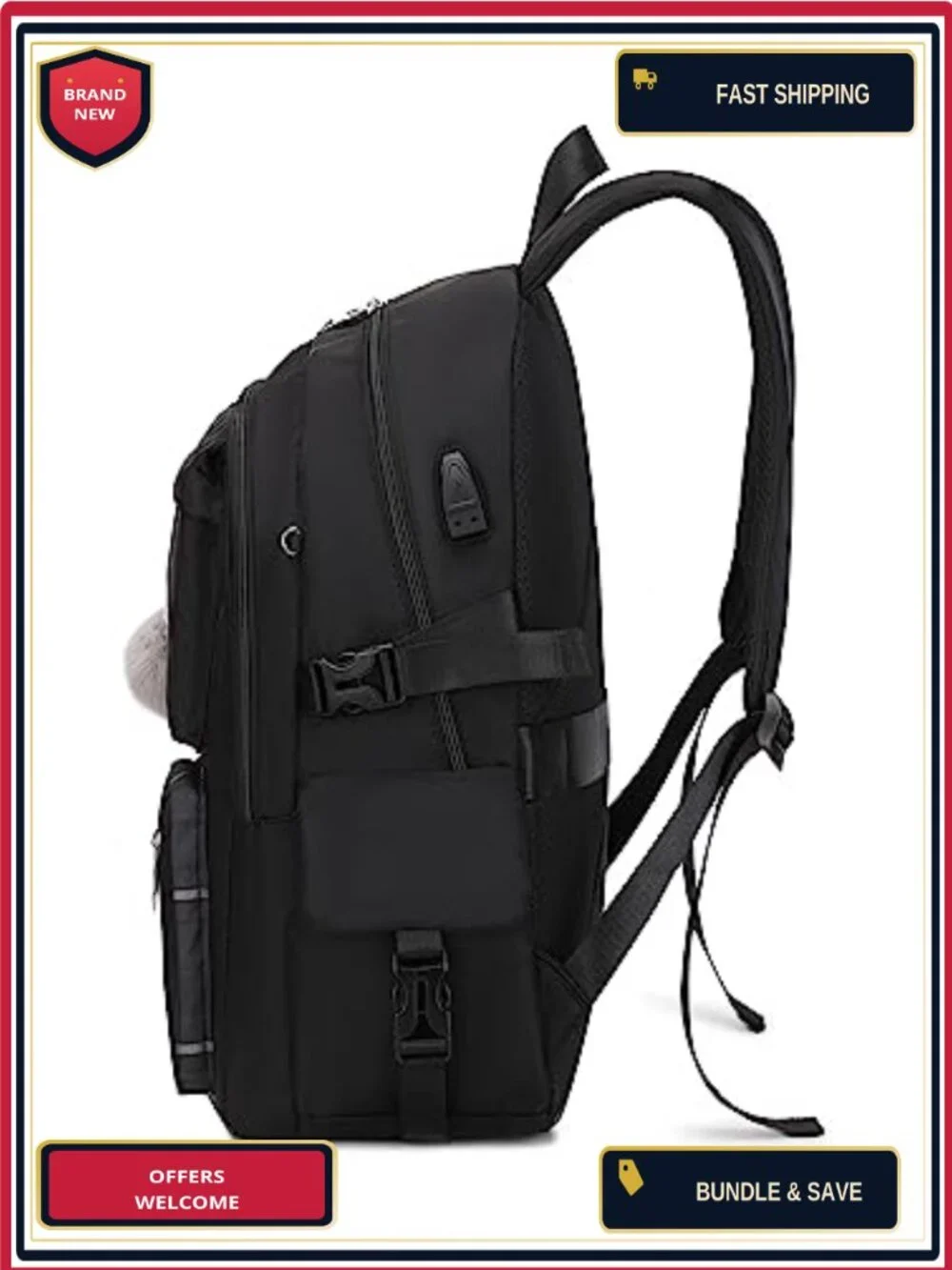 Waterproof Polyester Laptop Backpack Set with Pockets for Travel School